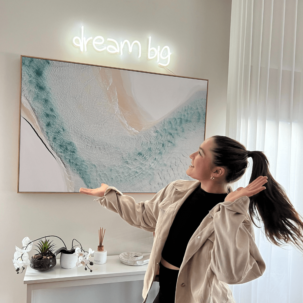Custom LED neon sign in a modern office, corporate event, or reception area – perfect for branding, meeting rooms, and workspace decor in Australia.