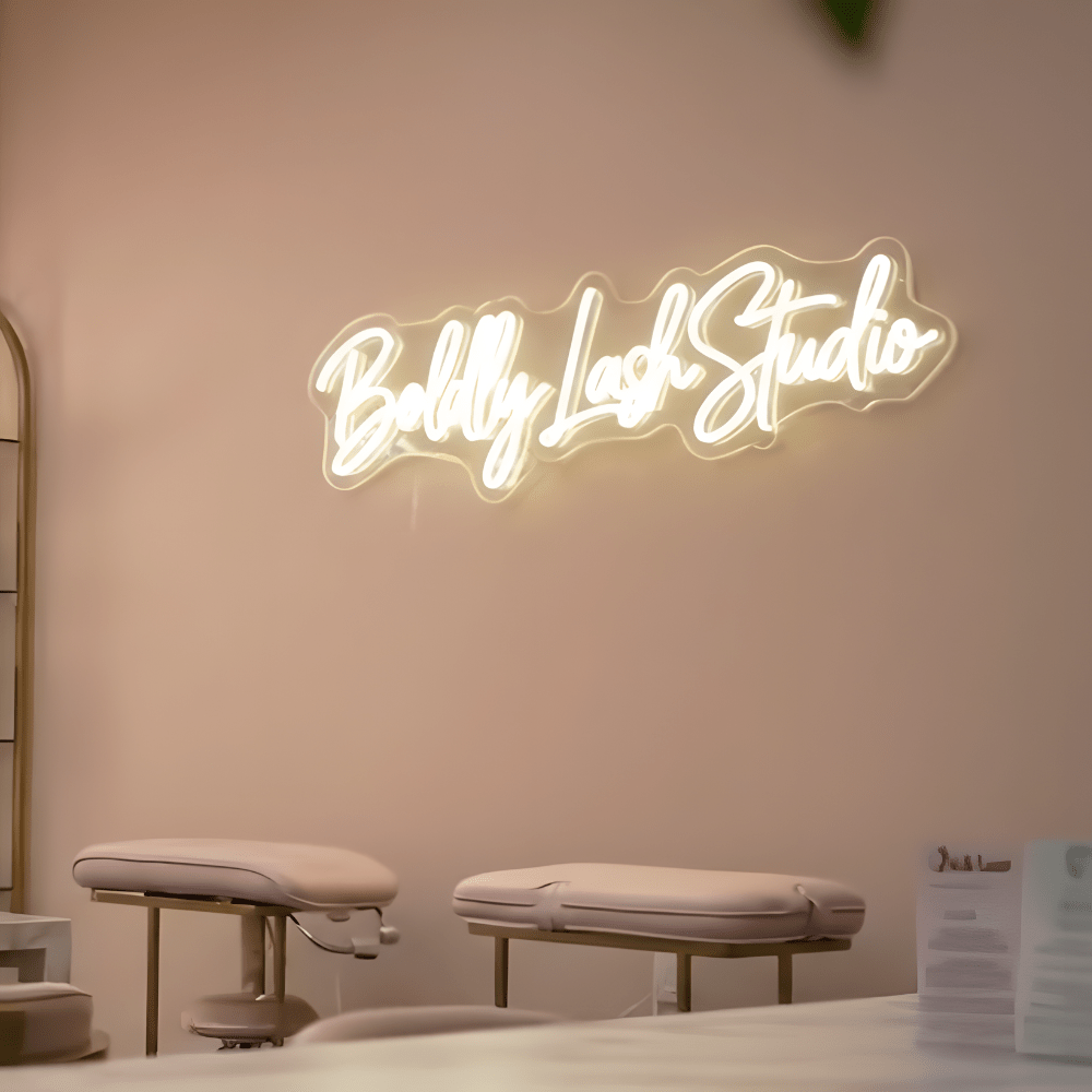 Custom LED neon sign in a spa or beauty clinic – perfect for wellness studios, salons, and health-focused spaces across Australia.