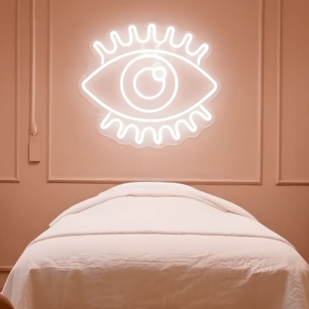 Custom LED neon sign in a hotel lobby or Airbnb – perfect for creating a warm, welcoming vibe in accommodation spaces across Australia.