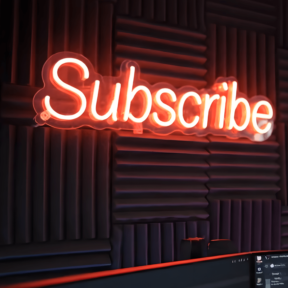 Custom LED neon sign in a podcast or streaming setup – ideal for YouTubers, stramers, gamers, and studio backdrops in Australia.