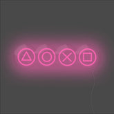 Gaming Shapes Neon Sign - Unrivaled Neon - Pink #color_pink