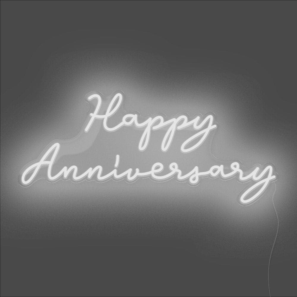 Happy Anniversary Neon Sign - Unrivaled Neon - White #color_white
