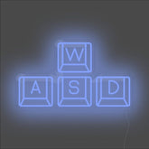 WASD Keyboard Neon Sign - Unrivaled Neon - Blue #color_blue