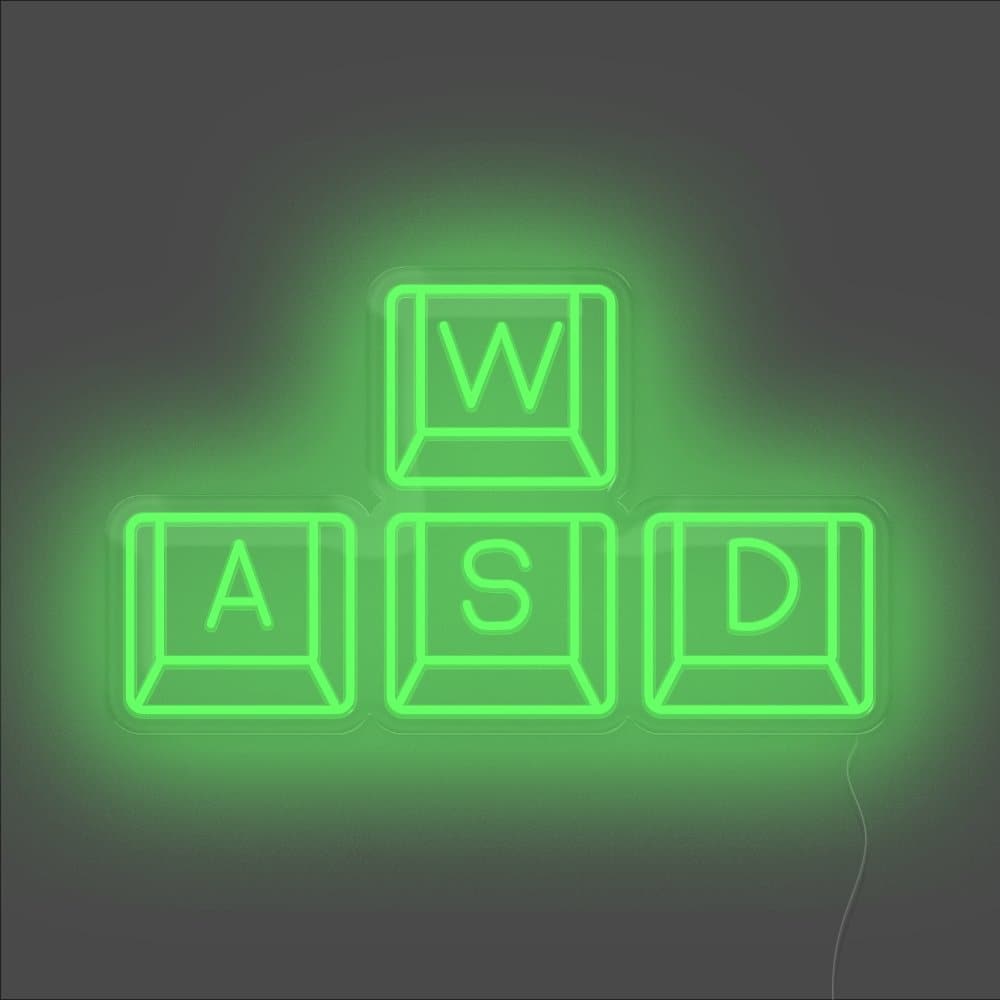 WASD Keyboard Neon Sign