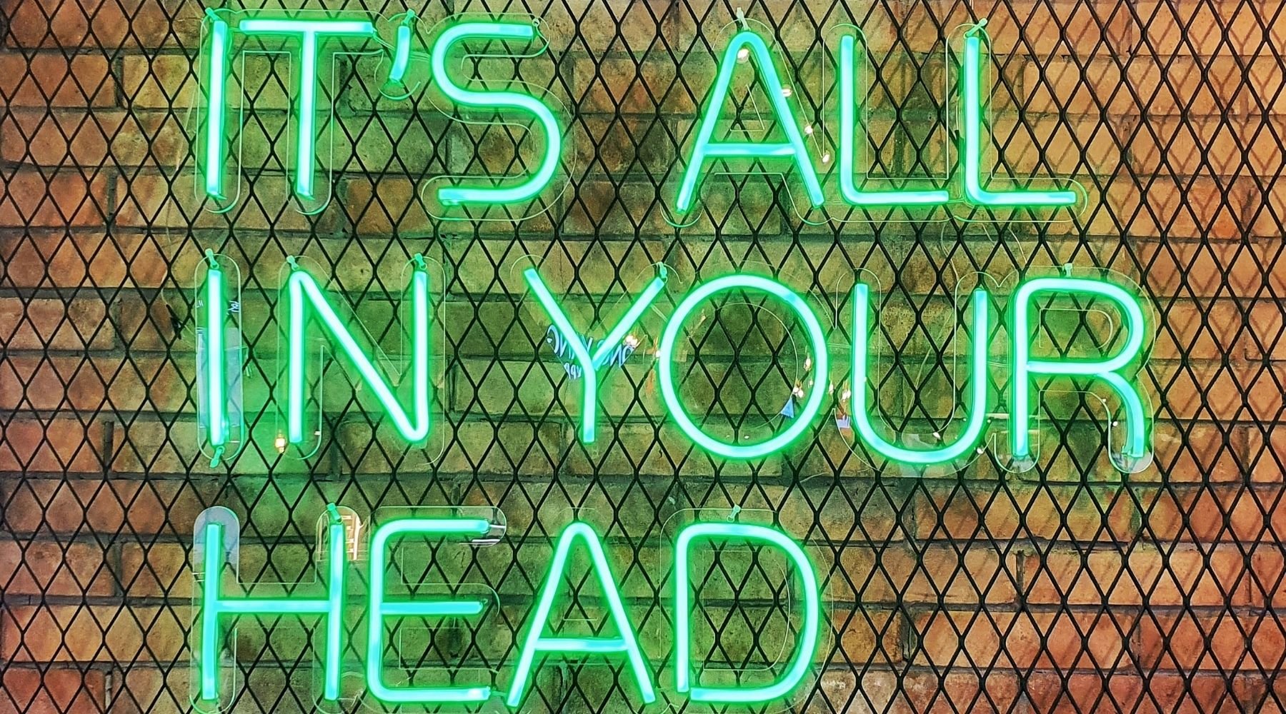 its all in your head neon sign