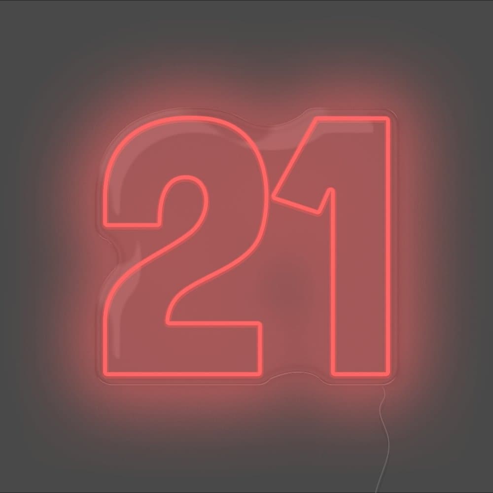 21 Neon Sign - Unrivaled Neon - Red #color_red