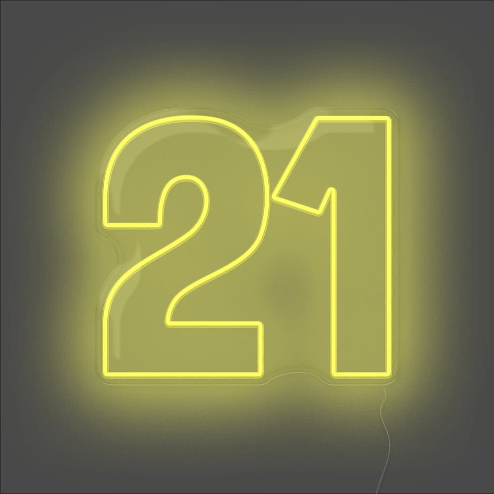 21 Neon Sign - Unrivaled Neon - Yellow #color_yellow
