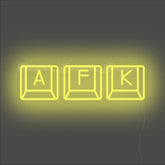 AFK Keyboard Neon Sign - Unrivaled Neon - Yellow #color_yellow