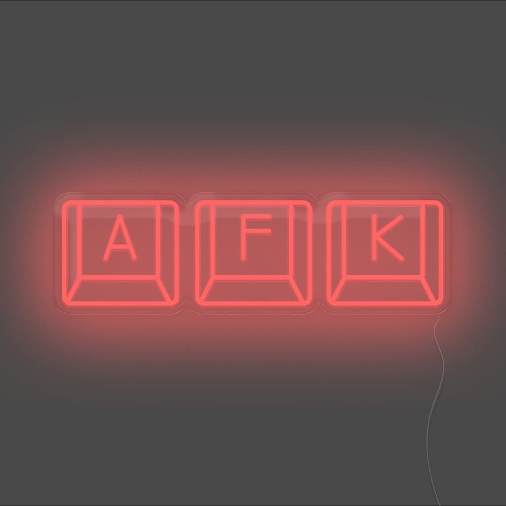 AFK Keyboard Neon Sign - Unrivaled Neon - Red #color_red