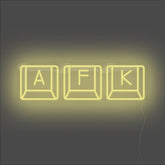 AFK Keyboard Neon Sign - Unrivaled Neon - Lemon Yellow #color_lemon yellow