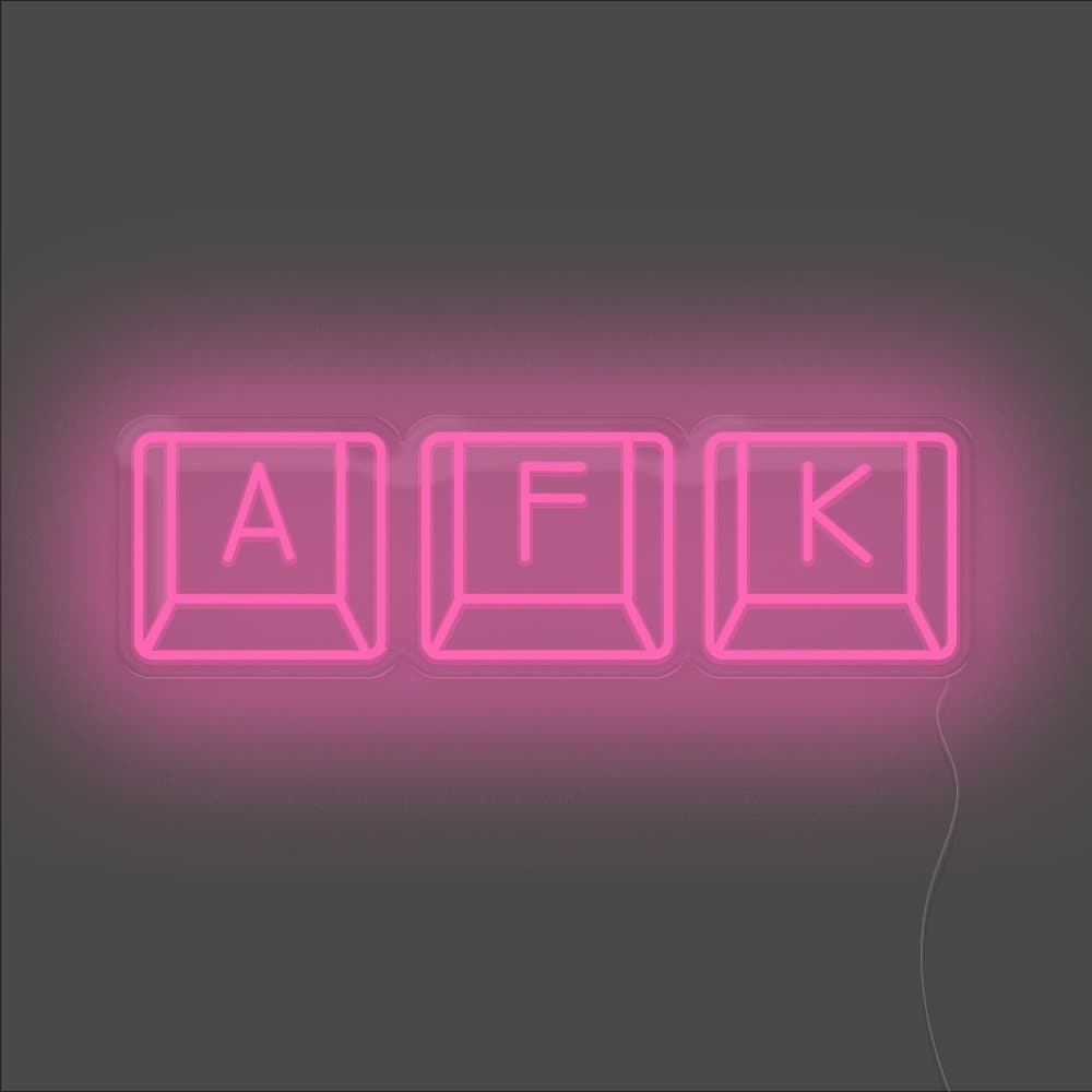 AFK Keyboard Neon Sign - Unrivaled Neon - Pink #color_pink