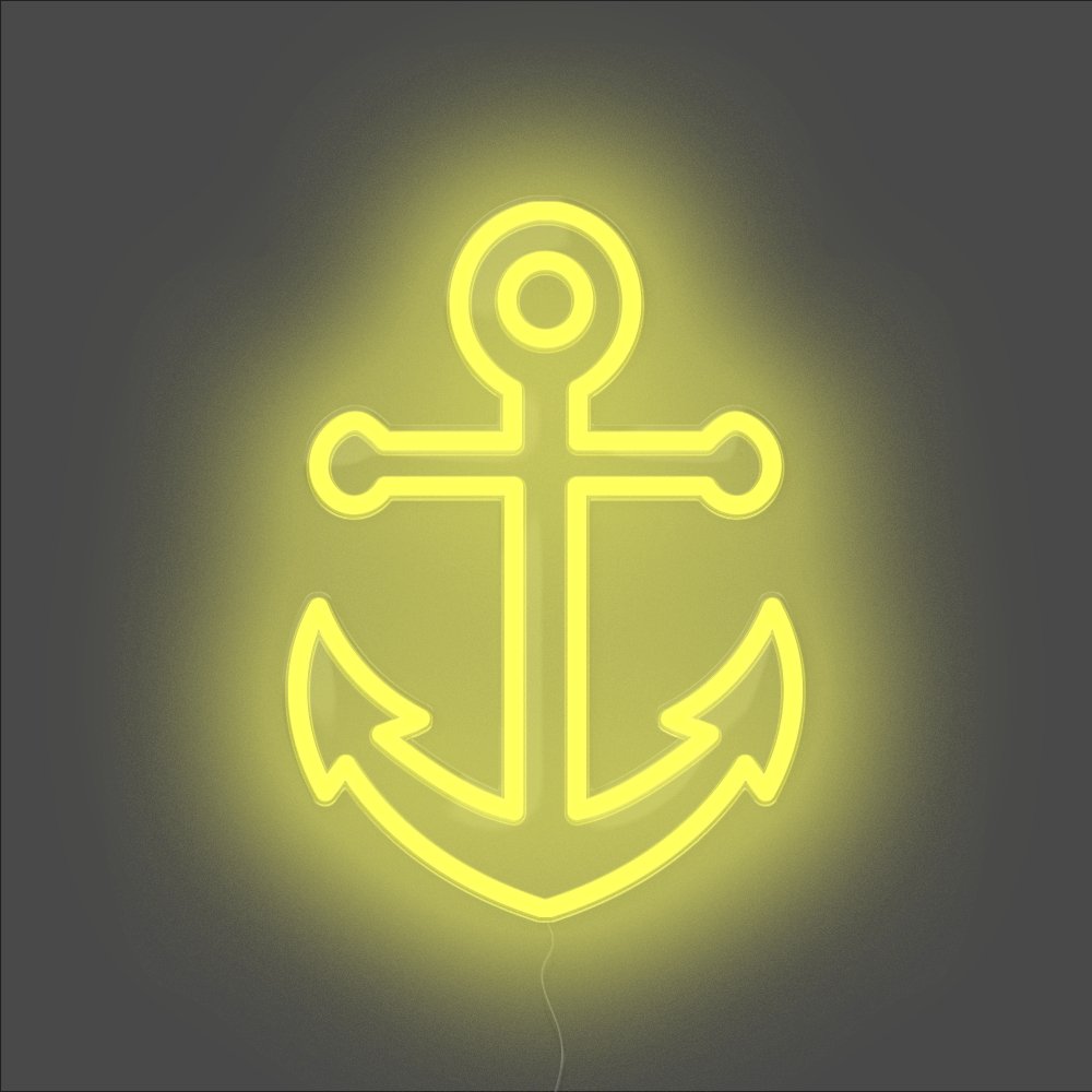 Anchor Neon Sign - Unrivaled Neon - Yellow #color_yellow