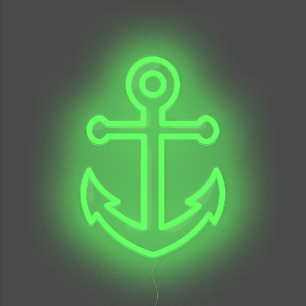 Anchor Neon Sign - Unrivaled Neon - Green #color_green