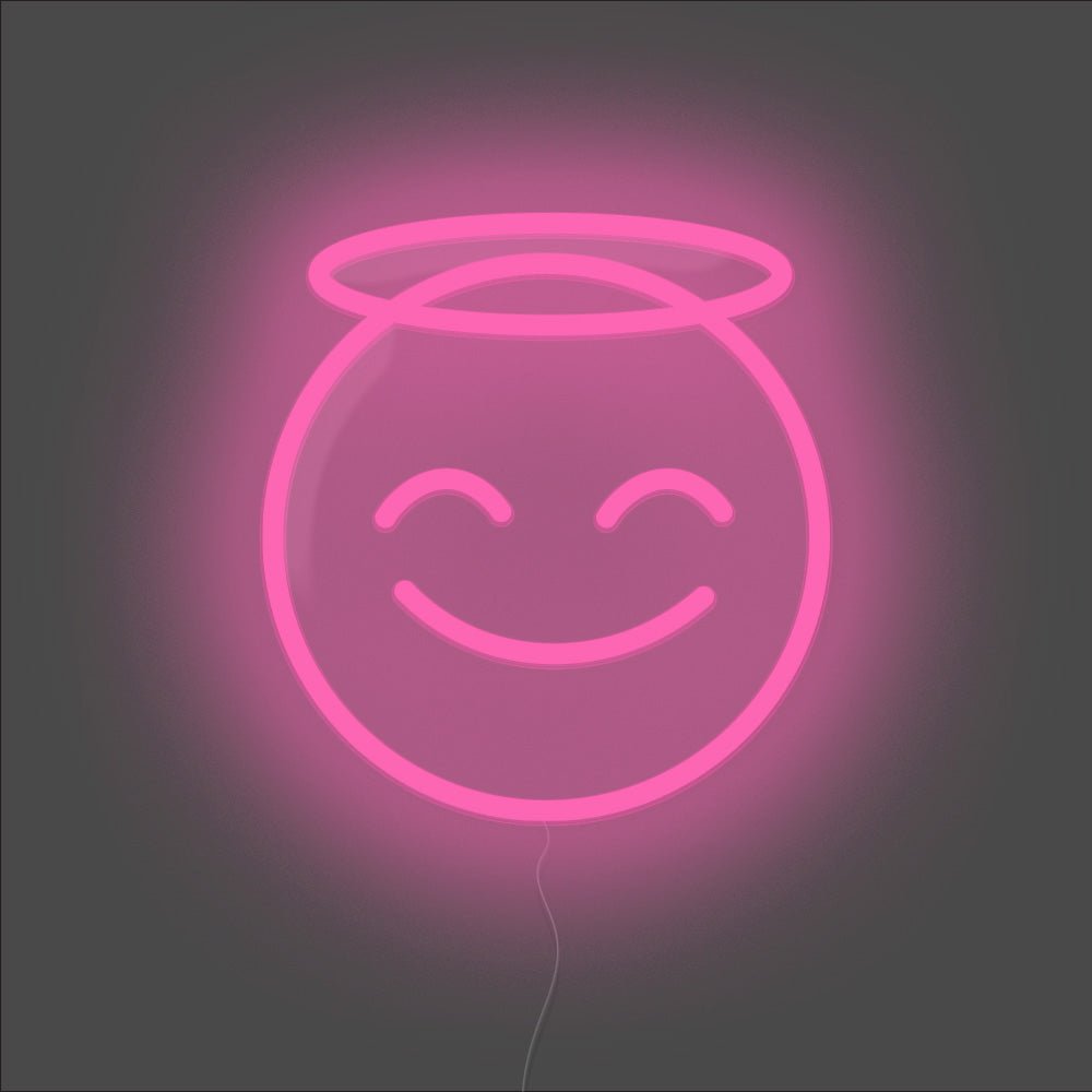 Angel Emoji Neon Sign - Unrivaled Neon - Pink #color_pink