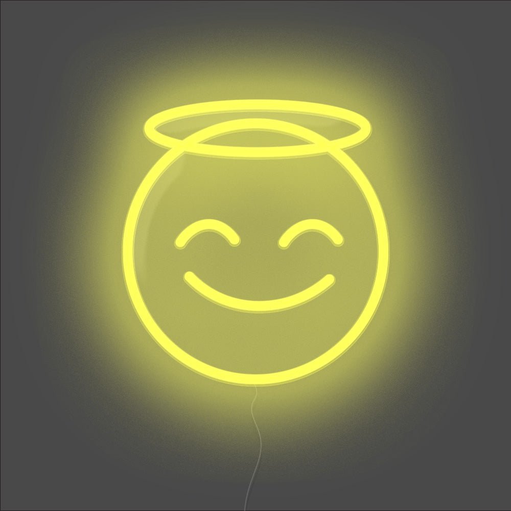 Angel Emoji Neon Sign - Unrivaled Neon - Yellow #color_yellow
