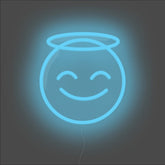 Angel Emoji Neon Sign - Unrivaled Neon - Light Blue #color_light blue