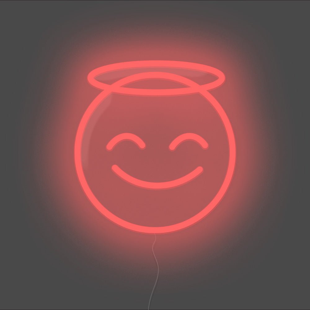 Angel Emoji Neon Sign - Unrivaled Neon - Red #color_red