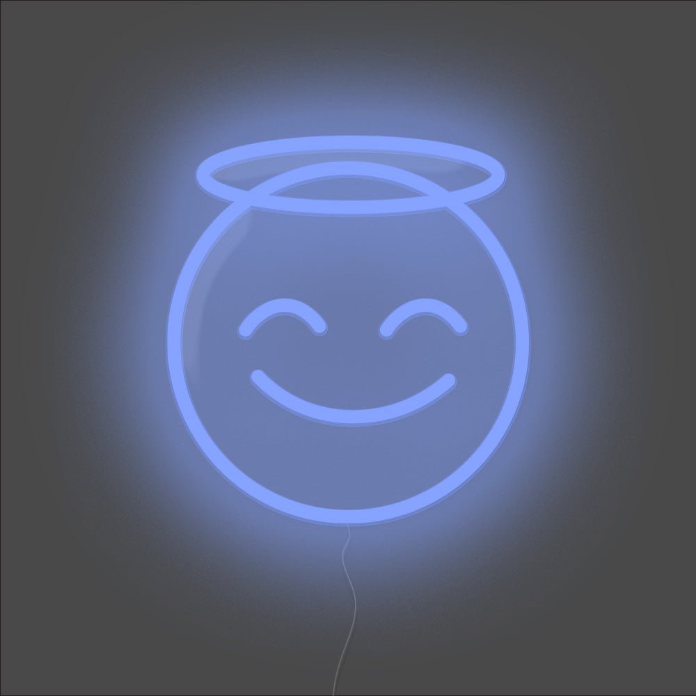 Angel Emoji Neon Sign - Unrivaled Neon - Blue #color_blue