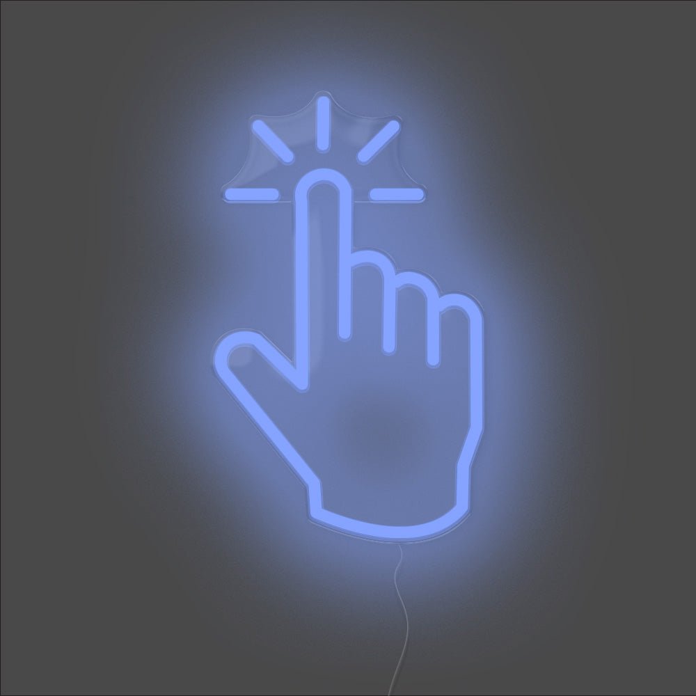 Click Hand Neon Sign - Unrivaled Neon - Blue #color_blue