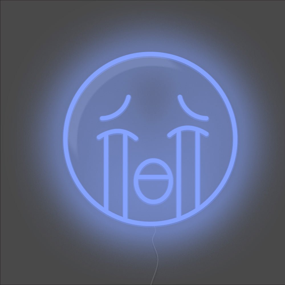 Cry Emoji Neon Sign - Unrivaled Neon - Blue #color_blue