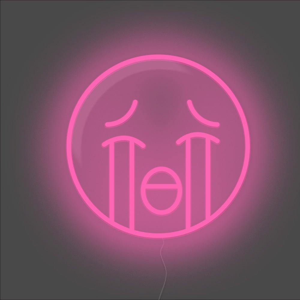 Cry Emoji Neon Sign - Unrivaled Neon - Pink #color_pink