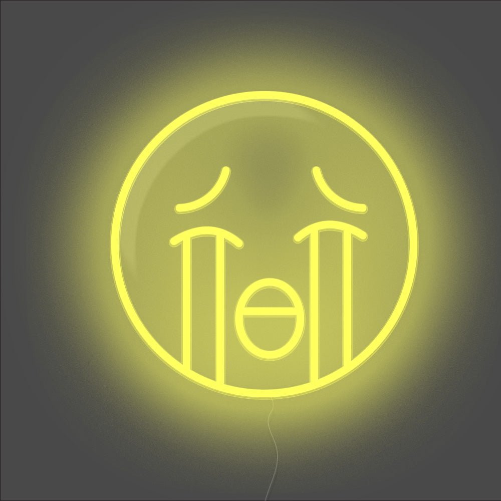Cry Emoji Neon Sign - Unrivaled Neon - Yellow #color_yellow