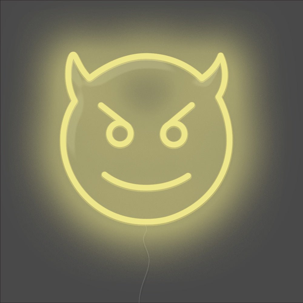 Devil Neon Sign - Unrivaled Neon - Lemon Yellow #color_lemon yellow