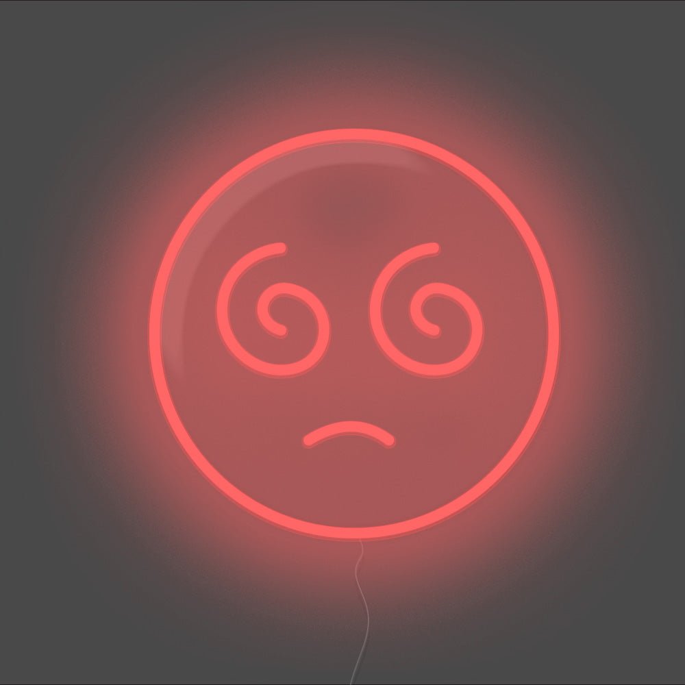 Dizzy Emoji Neon Sign - Unrivaled Neon - Red #color_red