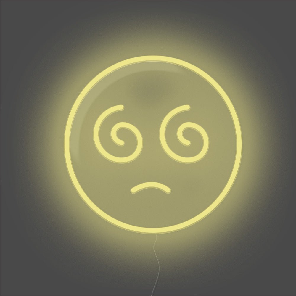 Dizzy Emoji Neon Sign - Unrivaled Neon - Lemon Yellow #color_lemon yellow
