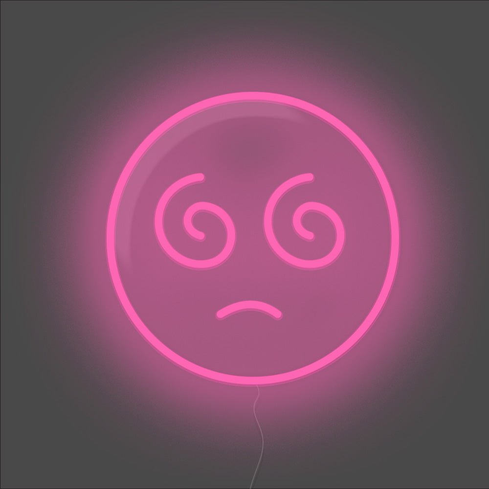 Dizzy Emoji Neon Sign - Unrivaled Neon - Pink #color_pink