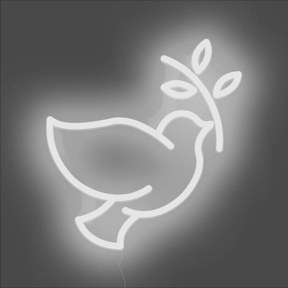 Dove Of Peace Neon Sign - Unrivaled Neon - White #color_white