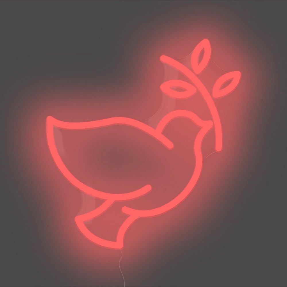 Dove Of Peace Neon Sign - Unrivaled Neon - Red #color_red
