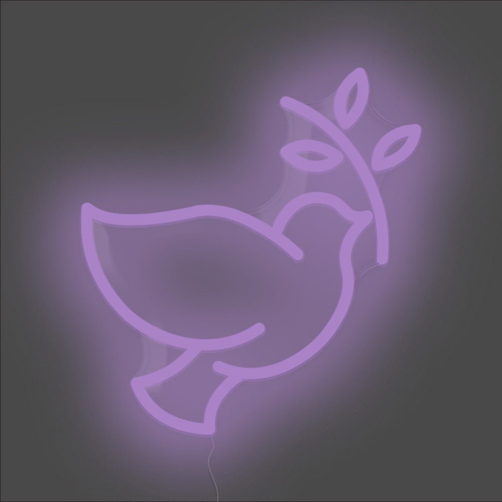 Dove Of Peace Neon Sign - Unrivaled Neon - Purple #color_purple