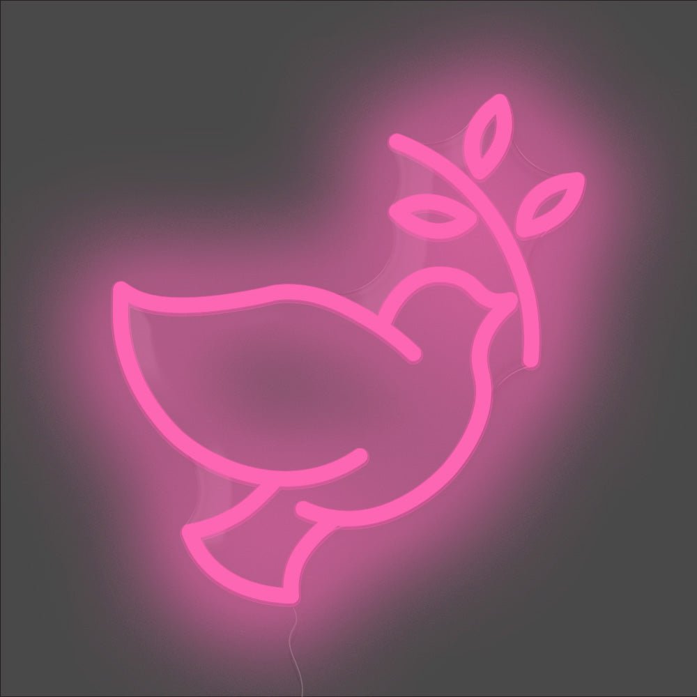 Dove Of Peace Neon Sign - Unrivaled Neon - Pink #color_pink
