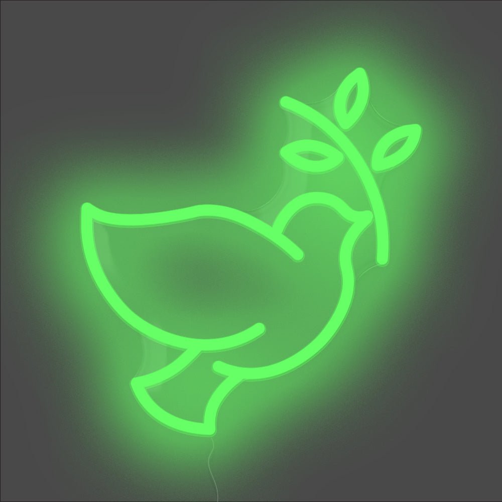 Dove Of Peace Neon Sign - Unrivaled Neon - Green #color_green