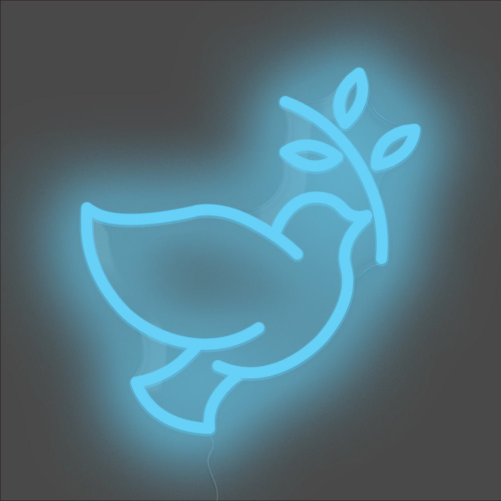 Dove Of Peace Neon Sign - Unrivaled Neon - Light Blue #color_light blue