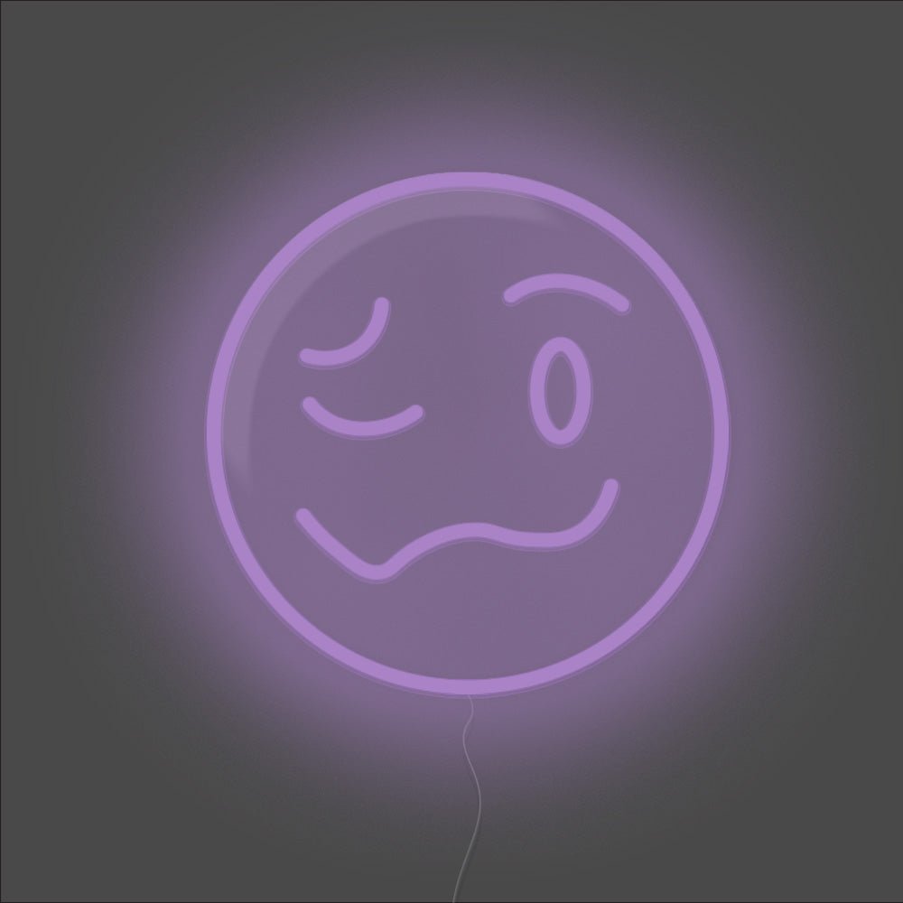 Drunk Emoji Neon Sign - Unrivaled Neon - Purple #color_purple
