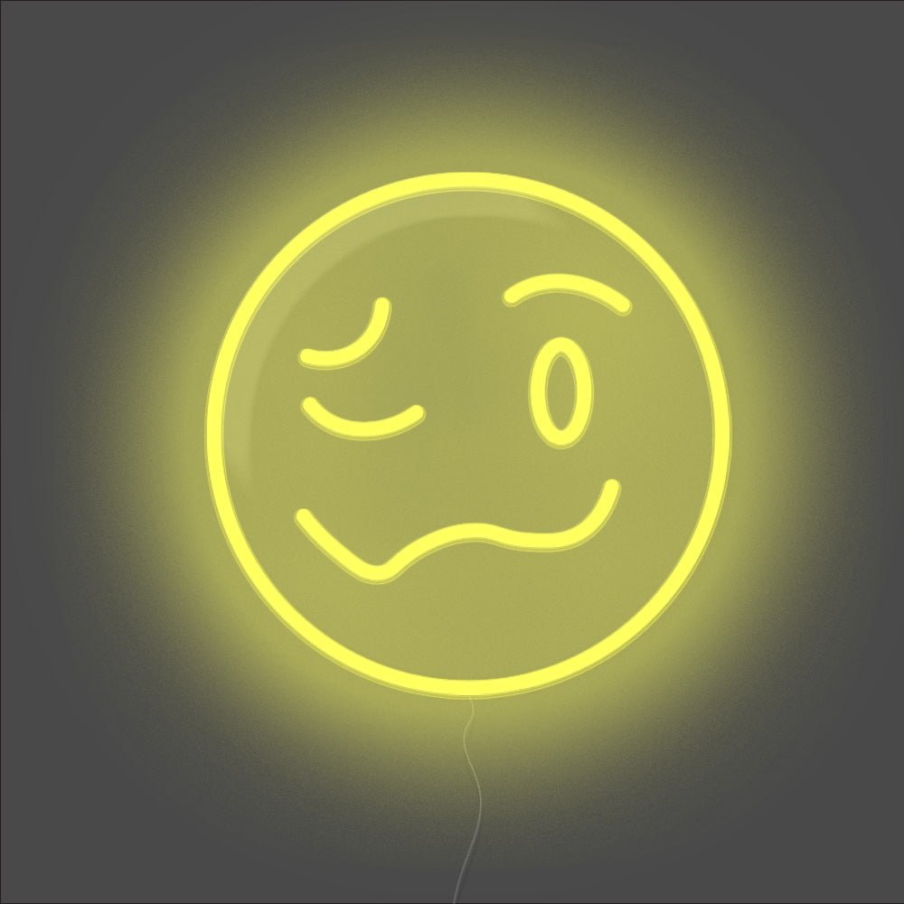Drunk Emoji Neon Sign - Unrivaled Neon - Yellow #color_yellow