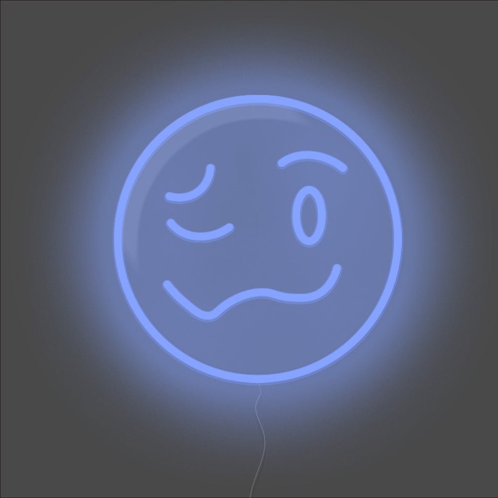 Drunk Emoji Neon Sign - Unrivaled Neon - Blue #color_blue
