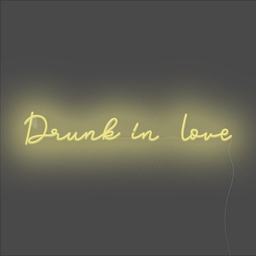 Drunk In Love Neon Sign - Unrivaled Neon - Lemon Yellow #color_lemon yellow