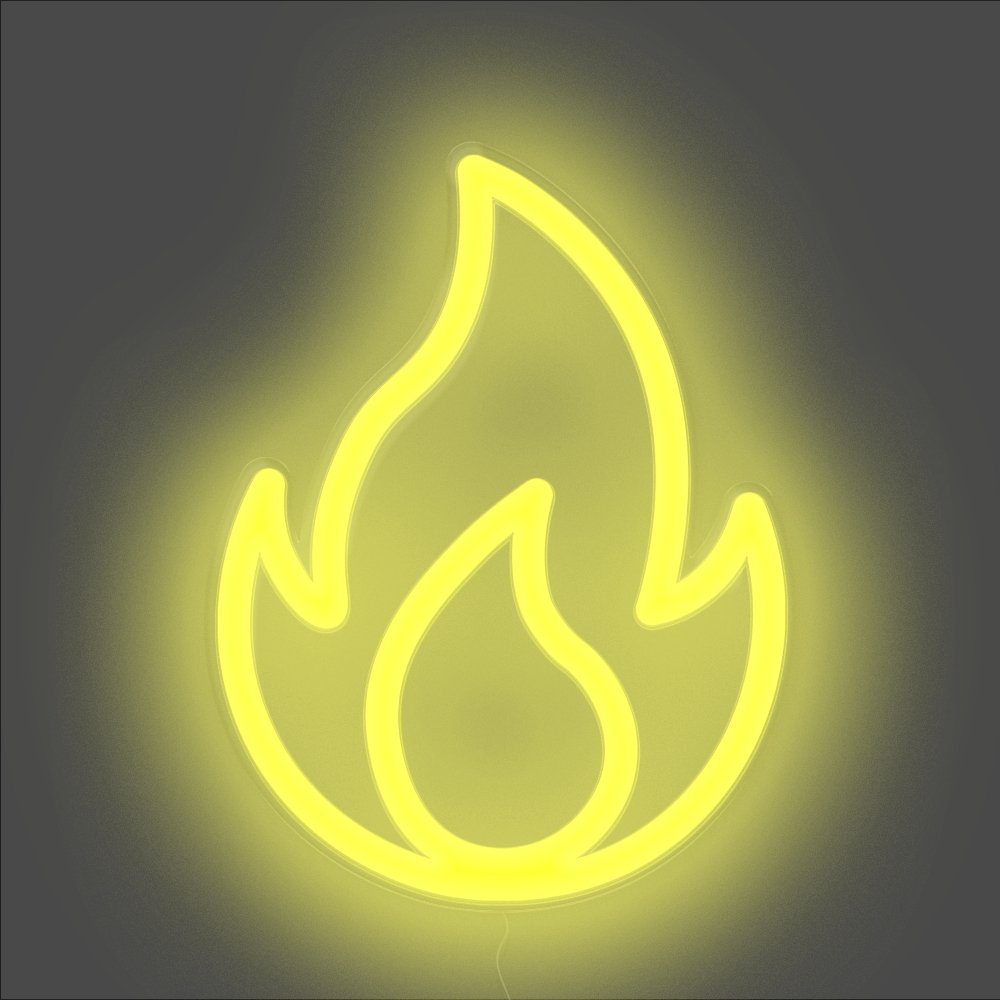 Fire Neon Sign - Unrivaled Neon - Yellow #color_yellow