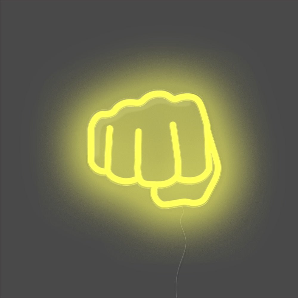 Fist Neon Sign - Unrivaled Neon - Yellow #color_yellow