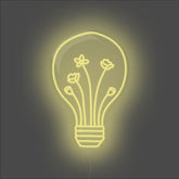 Flower Bulb Neon Sign - Unrivaled Neon - Lemon Yellow #color_lemon yellow