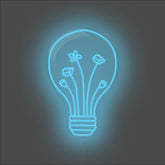 Flower Bulb Neon Sign - Unrivaled Neon - Light Blue #color_light blue