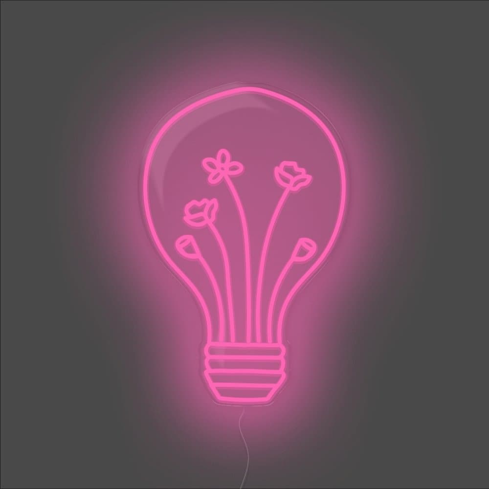 Flower Bulb Neon Sign - Unrivaled Neon - Pink #color_pink