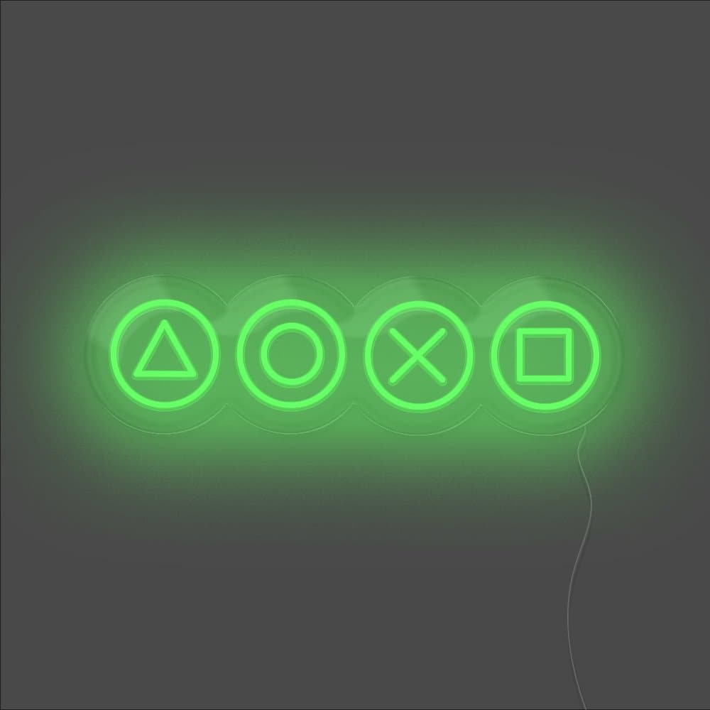 Gaming Shapes Neon Sign - Unrivaled Neon - Green #color_green