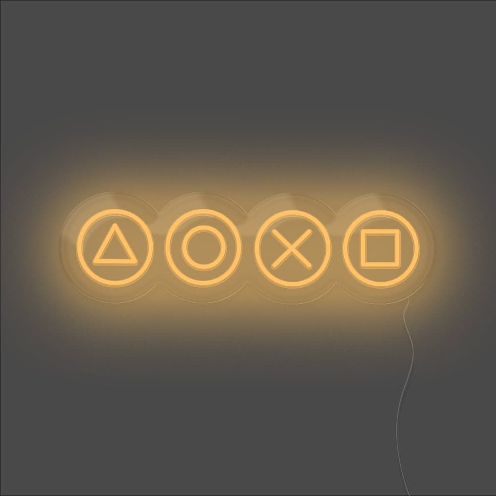 Gaming Shapes Neon Sign - Unrivaled Neon - Orange #color_orange