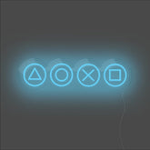Gaming Shapes Neon Sign - Unrivaled Neon - Light Blue #color_light blue