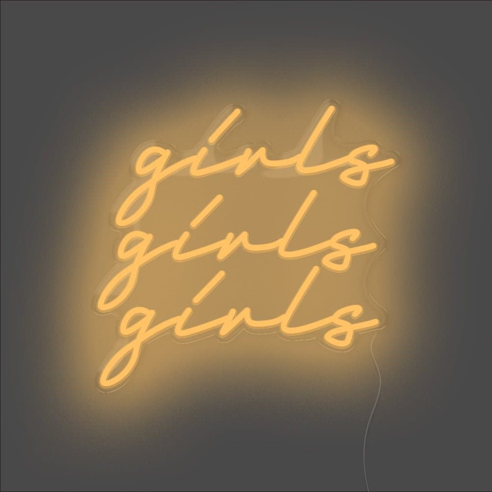 Girls Girls Girls Neon Sign - Unrivaled Neon - Orange #color_orange