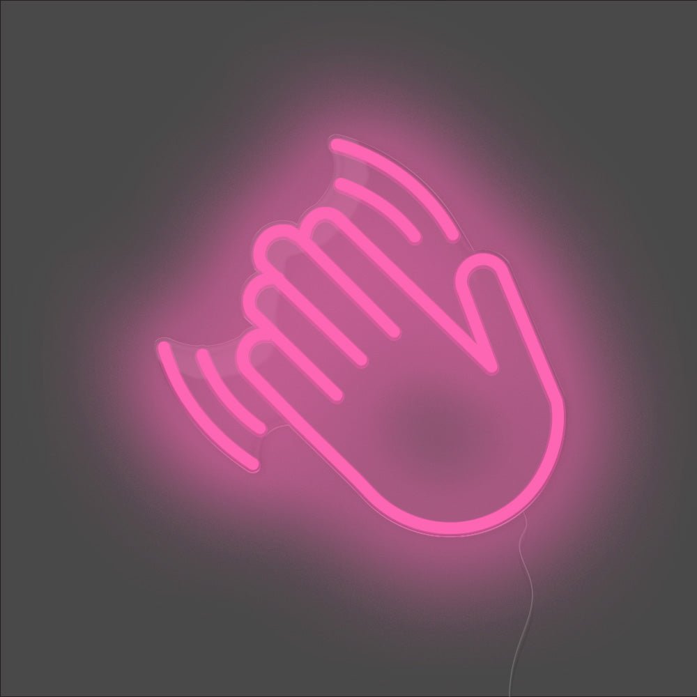 Hand Wave Neon Sign - Unrivaled Neon - Pink #color_pink